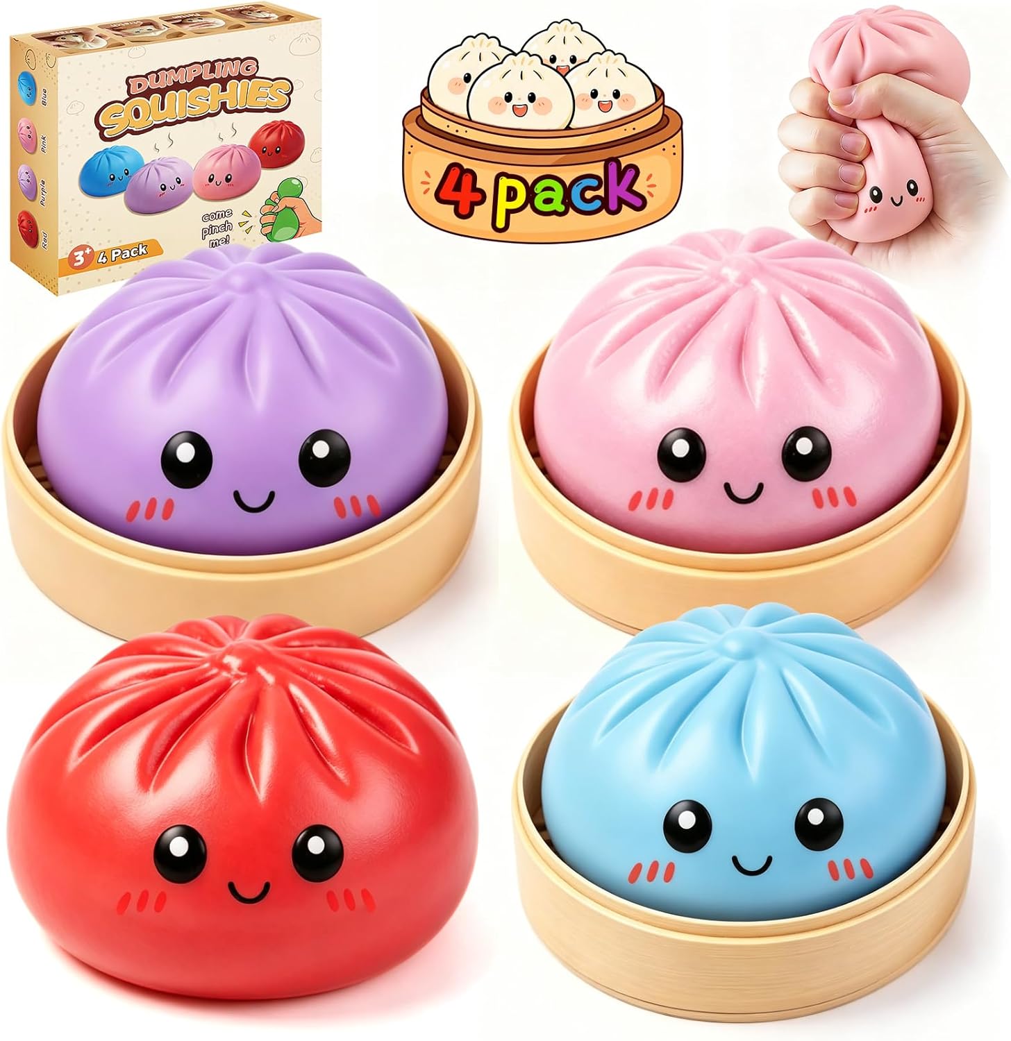 Colorful Dumpling Stress Squishies